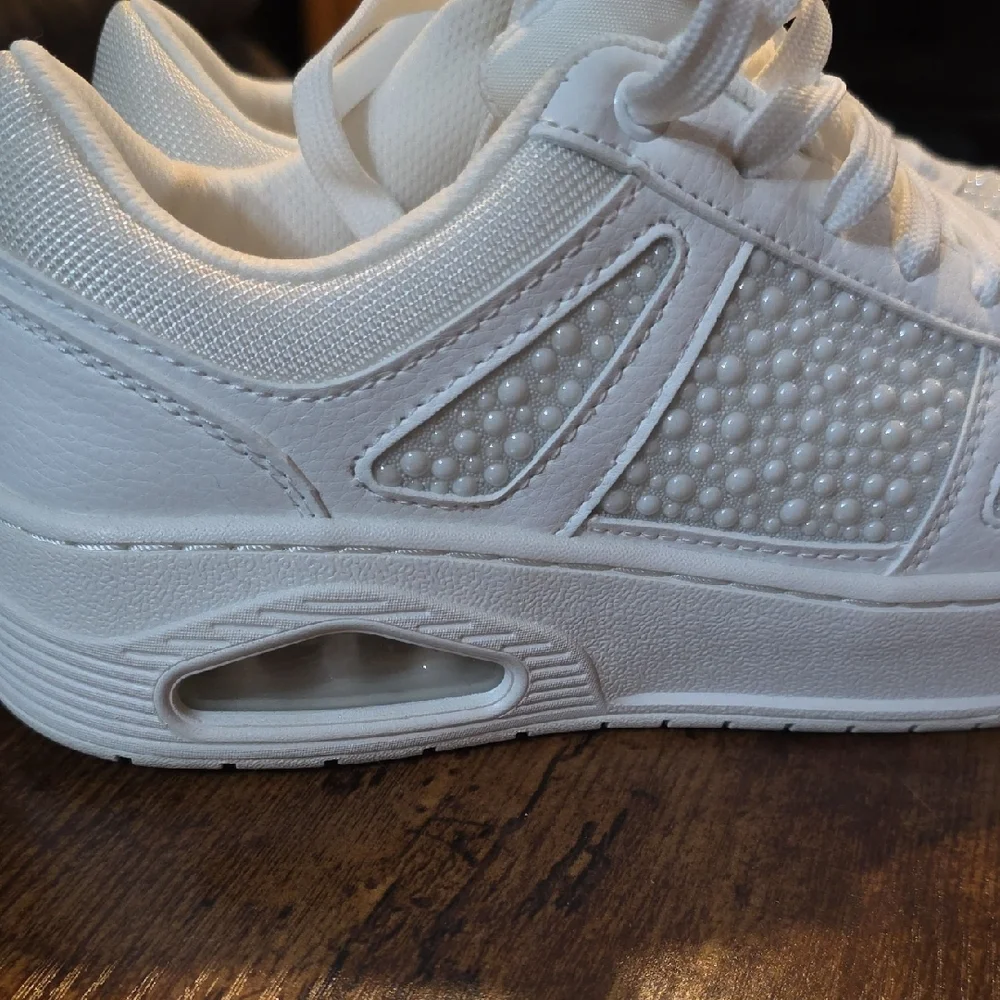 Skechers White Air Cushioned Fashion Sneakers With Tie Up Women's 6.5 - Picture 6 of 11